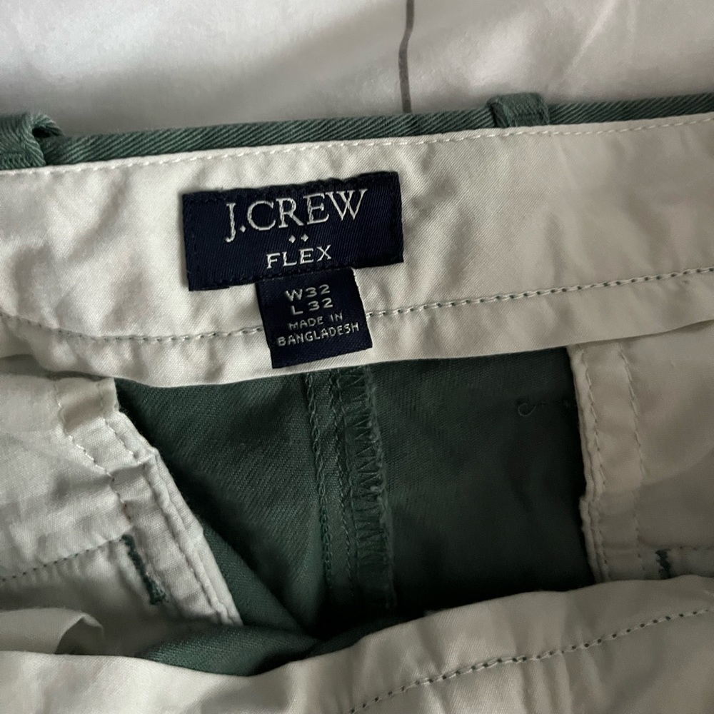 J Crew Flex Pants 32x32 Slim Fit Straight Green